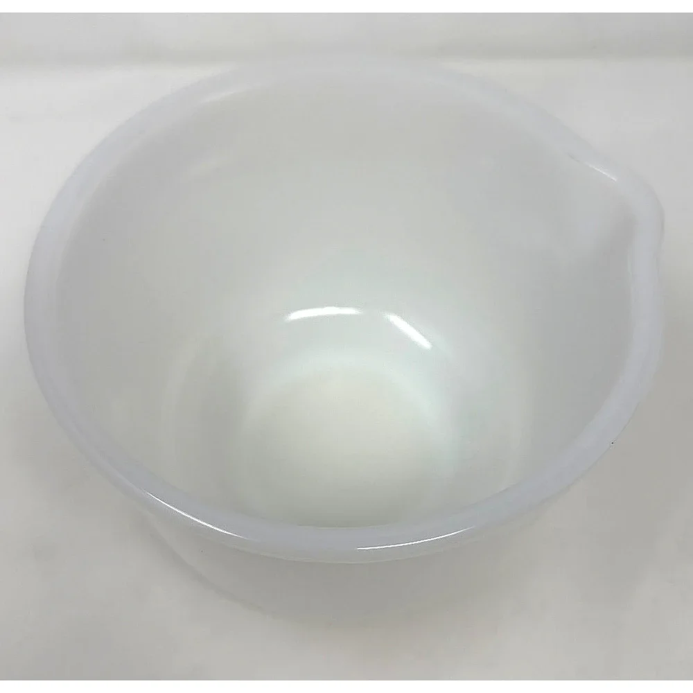 Glasbake for Sunbeam White Milk Glass Mixing Bowl Pour Spout 6.5